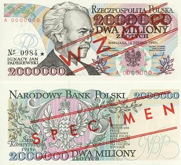 POLSKA Banknot 2.000.000 zł / 1992 r. X - seria B