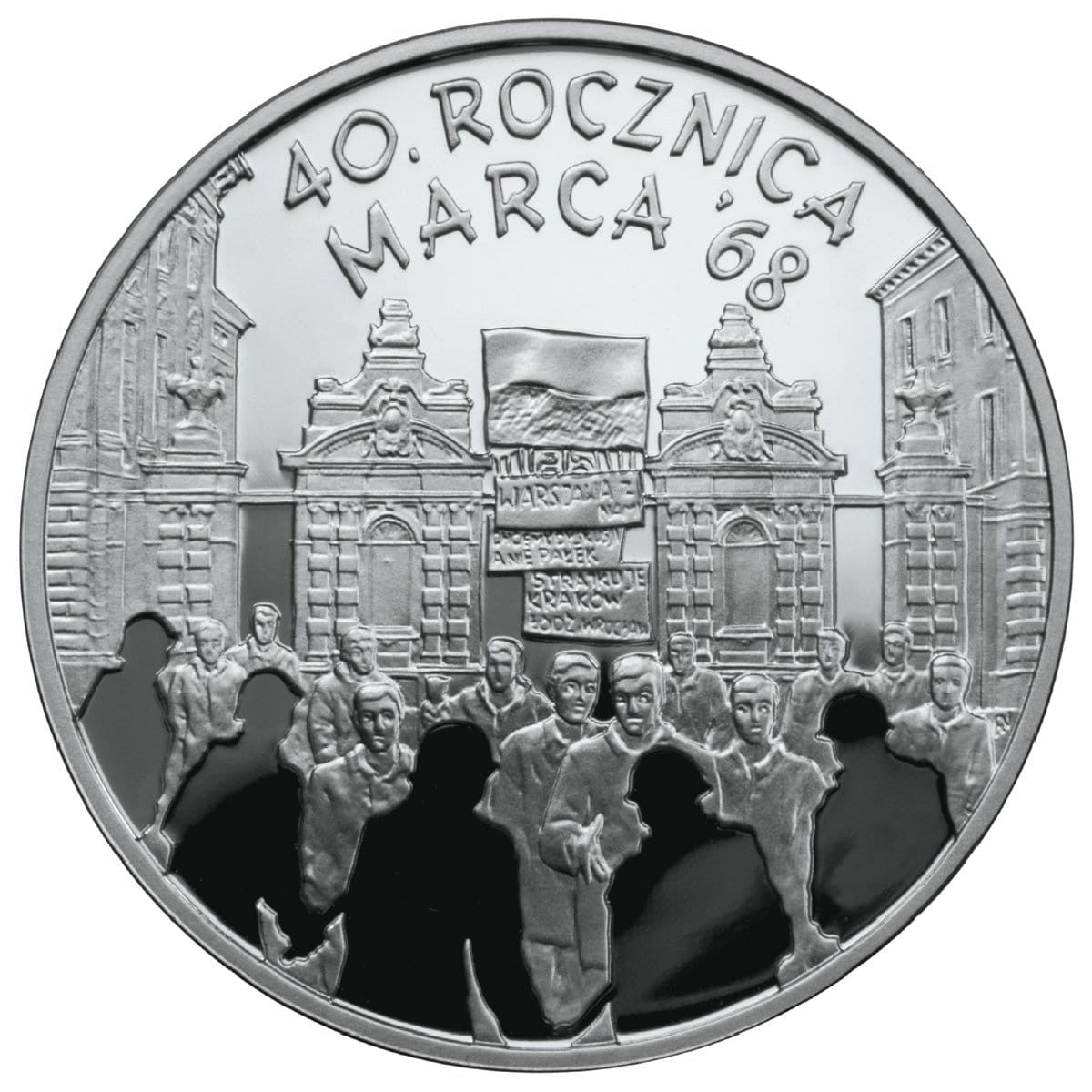 10 zł / 2008 r. - 40. rocznica Marca ’68