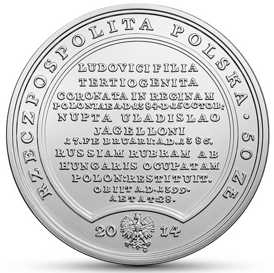 50 zł / 2014 r. - Jadwiga Andegaweńska