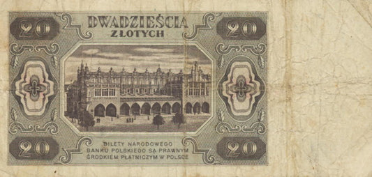 POLSKA Banknot 20 zł / 1948 r. XX