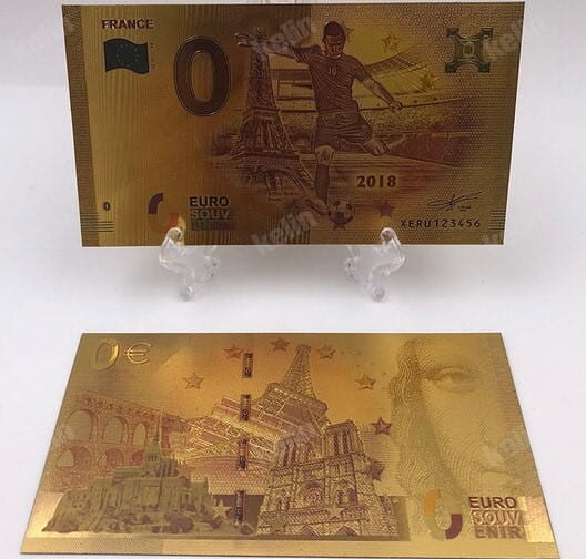 Banknot złocony: "0" - zero Euro / Francja
