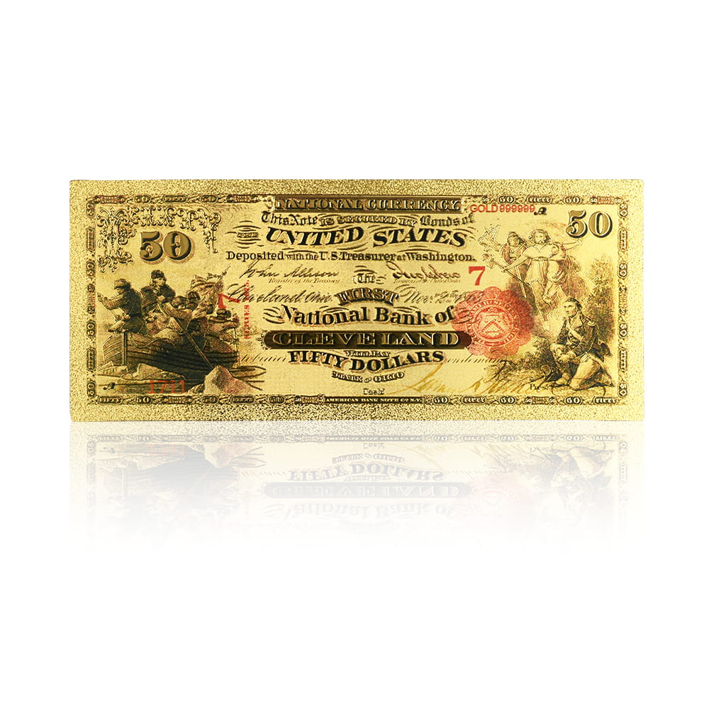 USA: Banknot złocony 50$ - PIĘĆDZIESIĄT dolarów /1875