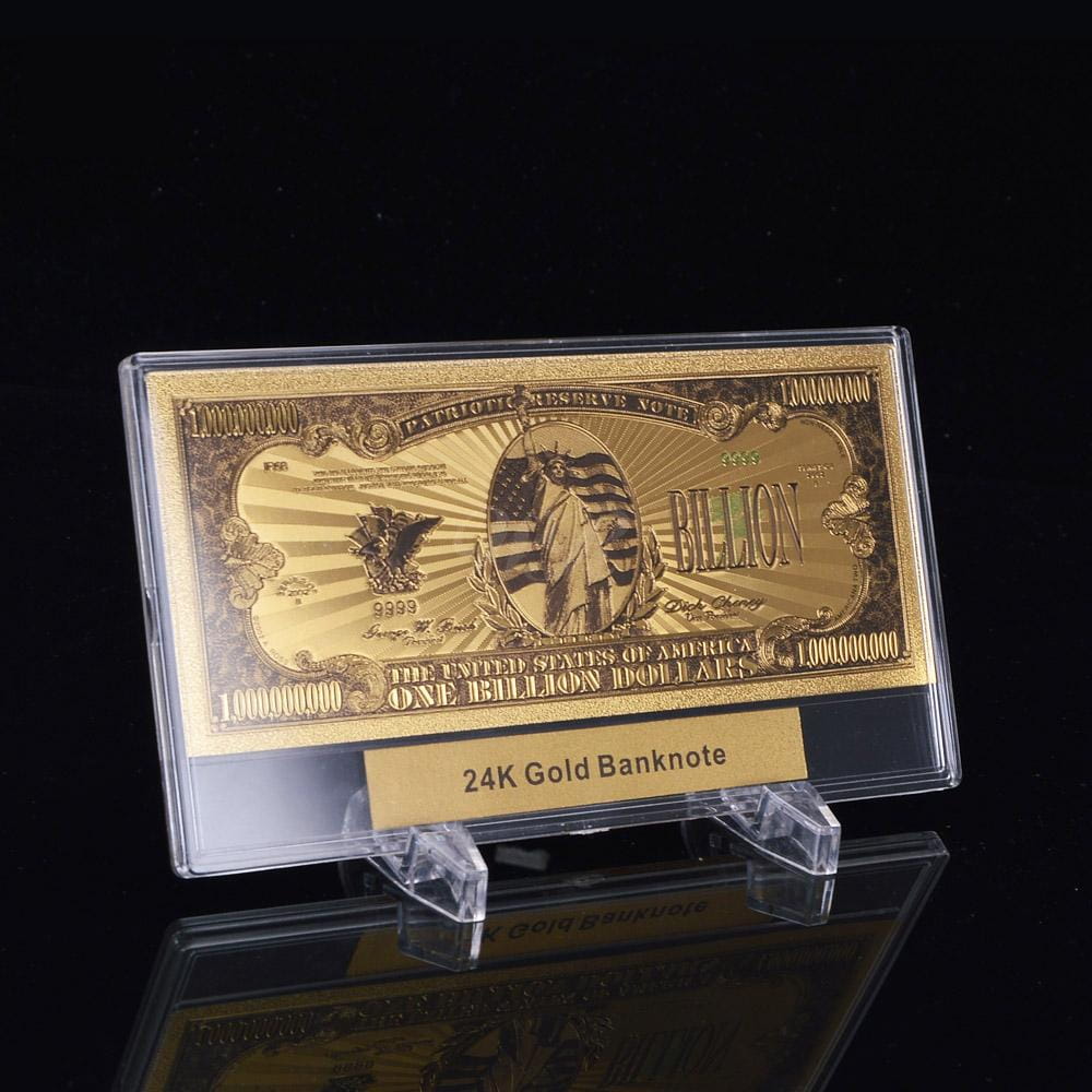 USA: Banknot złocony i kolorowany 1.000.000.000$ - MILIARD dolarów (ze stojakiem)