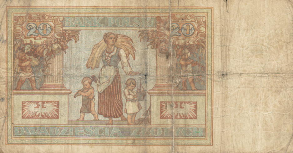 POLSKA  Banknot 20 zł / 1931 r. XX - seria AR.