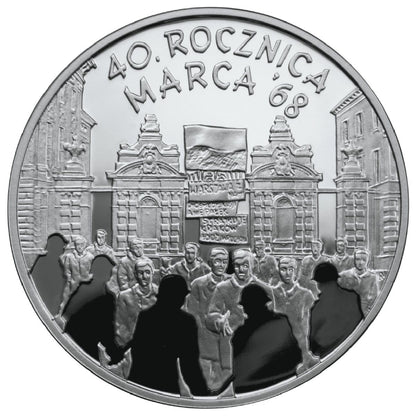 10 zł / 2008 r. -  40. rocznica Marca ’68