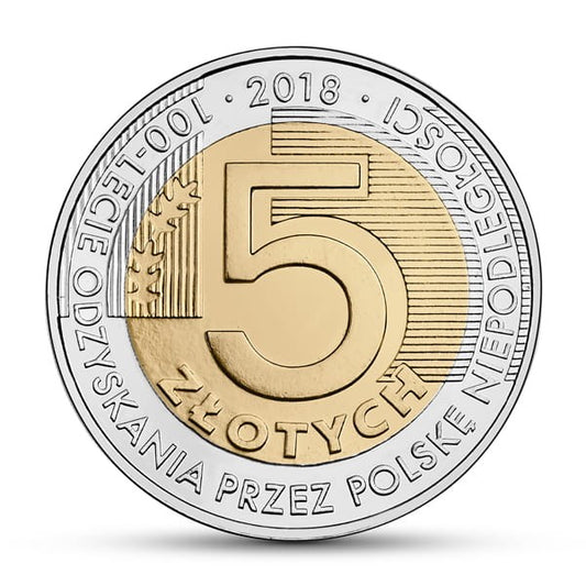 POLSKA 5 zł / 2018 r. - 100-lecie odzyskania przez Polskę niepodległości