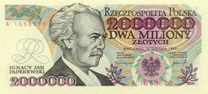 POLSKA  Banknot 2.000.000 zł / 1992 r. X - seria B
