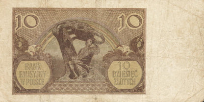 POLSKA  Banknot 10 zł / 1940 r. X - seria K