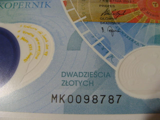 Ciekawy nr serii  20 zł / 2023 r. - Mikołaj Kopernik - 0098787