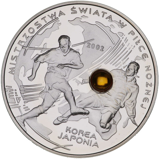 10 zł / 2002 r. -  Mistrzostwa Świata Korea/Japonia 2002 (z bursztynem)