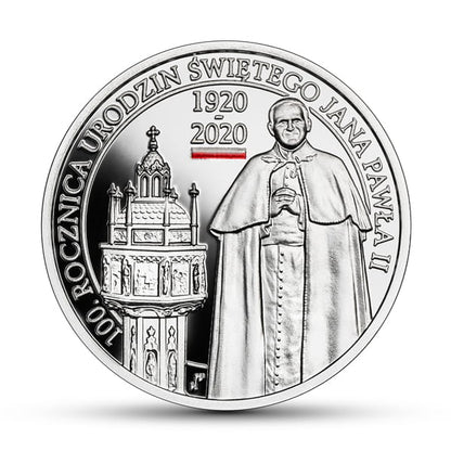 10 zł / 2020 r. -  100. rocznica urodzin Świętego Jana Pawła II