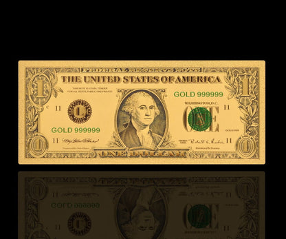 USA: Banknot złocony 1$ - JEDEN dolar