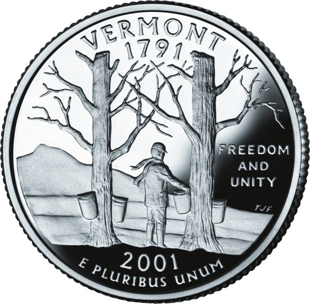 USA:  25 Centów / 2001 r. - Vermont (nr 14)