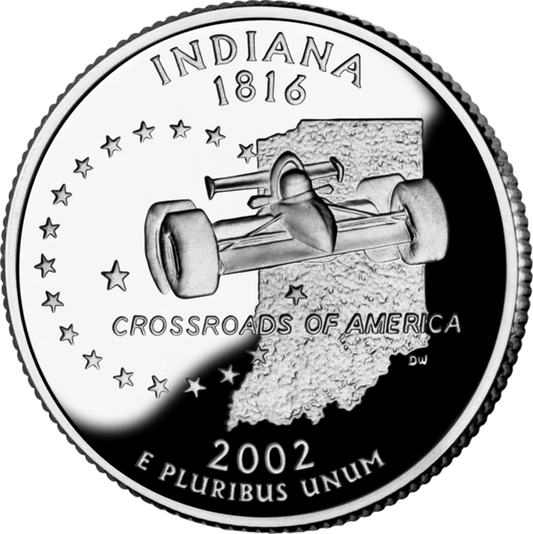 USA:  25 Centów / 2002 r. - Indiana (nr 19)