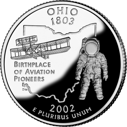USA:  25 Centów / 2002 r. - Ohio (nr 17)