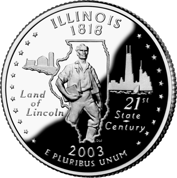 USA:  25 Centów / 2003 r. - Illinois (nr 21)