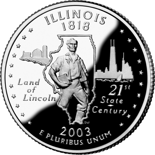 USA:  25 Centów / 2003 r. - Illinois (nr 21)