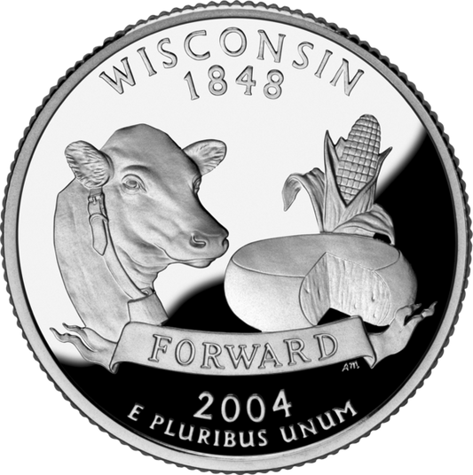 USA:  25 Centów / 2004 r. - Wisconsin (nr 30)