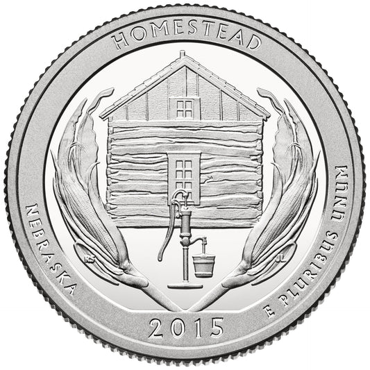 USA:  25 Centów / 2015 r. -  Homestead National Monument of America (nr 26)